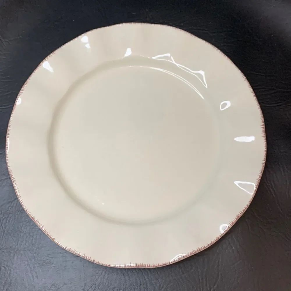 Better Homes And Gardens Platter Cream Beige Brown Scalloped Serving 10 1/2 In